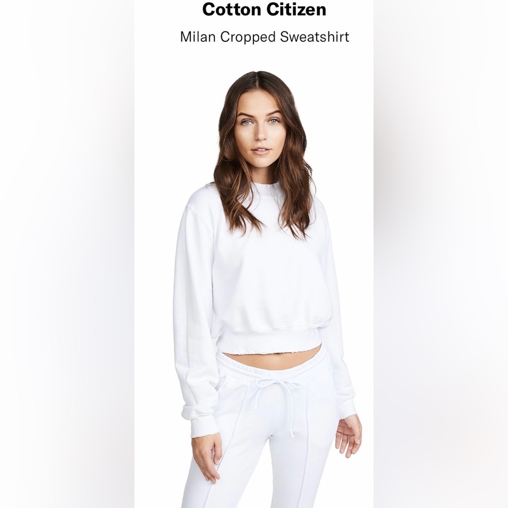 Cotton Citizen Milan White Cropped Sweatshirt